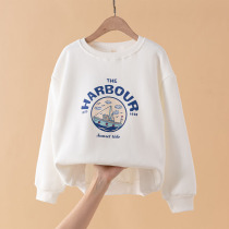 Girl Necropolis Spring Autumn 2022 New Spring Clothing Foreign Air Children White Blouses Fashion CUHK Child Long Sleeve Spring