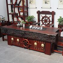 Old boat wood tea table and chair combination household coffee table office tea table solid wood tea table tea set set