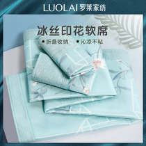 Rolaie Home Spinning Mat Ice Silk Mat Summer Home Student Dorm Room Single Foldable Two-Three Sets Soft Mat