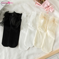 Loretta Jk Socks Children Ins midbarrel Sox Loretta Lolita lace butterfly knot Lace Womens Sox