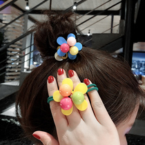 Korea Dongdaemun flower hair circle super fairy sweet student tie scalp tendon bracelet type head rope Childrens hair rope woman