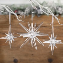 Christmas Nordic Minimalist Crystal Pendant Christmas Tree Decoration Hanging Accessories Shop Decoration Scene Placement Christmas Ornaments