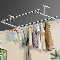 Clotheshorse Balcony Top Loading Stationary 304 Stainless Steel Clotheshorse Ceiling Single Double Pole Side Mount Wall Bracket Base