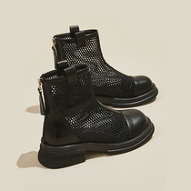Thick Bottom Martin Boots Woman Summer Thin style Breathable 2022 New Mesh Boots Small Crowd Design Feel Mesh Yarn Cool Boots Hollowed-out Short Boots