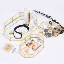 Nordic home accessories glass cover storage tray ornaments creative dressing table bedroom porch room decoration