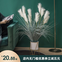 Reed grass simulation flower dried flower Dog tail grass living room Nordic plant potted fake green plant ornaments floor decoration