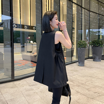 European sleeveless suit vest women spring and autumn coat 2021 New European station fashion suit horse clip outside vest