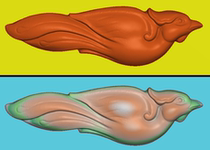 New small boutique pendants bird carved map gray scale computer engraving three-dimensional flower double-sided A04994 bird