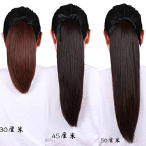 Wig female ponytail real hair silk grab clip strap real hair short long straight hair ponytail natural and realistic