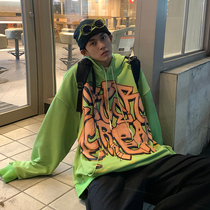 Hip-hop mens sweater summer loose thin section Port wind spring and autumn clothes Tide brand Ruffian handsome ins casual hooded clothes