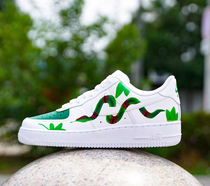 HZP man produced sneakers custom AF1 trend wild animal series Green snake pattern DIY hand-painted service