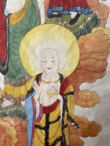 Buddhist Ksitibet Bodhisattva Land Gods Chinese Painting Shrine