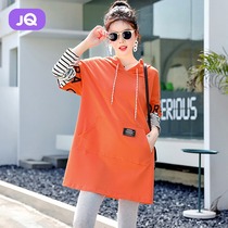 The Jing Kiri Gestational Woman Dress 2021 Spring Autumn New Pregnant Womens Clothing Fashion Foreign Gas Fake Two Striped Collared Sleeves Clot Blouse
