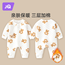 The Jing Kiri Newborn Baby Boy Clothes Early Birth Baby Autumn Winter Clip Cotton One-piece Butterfly Clothes Pure Cotton Monk Clothes Winter Clothing
