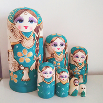 Matryoshka 7-layer big braids handmade wooden crafts Holiday gifts childrens educational toys