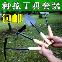 Shovel small rake dual-purpose vegetable digger gardening tools three-piece set Garden potted planting flowers to catch the sea Outdoor