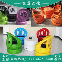 Tire table and chair tire crafts cartoon tire modeling tire sculpture kindergarten tire car waste tire renovation