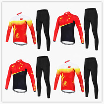 China Wind Autumn Winter Riding Suit Grabbing Suede Long Sleeve Suit for men and women Mountain bikes Bike Clothing Wheel Slip Suit for parent-child customisation