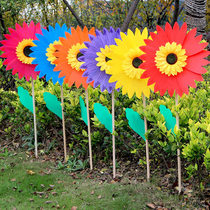 36cm wooden pole sunflower windmill big sun flower colorful windmill kindergarten real estate scenic spot decoration festival layout