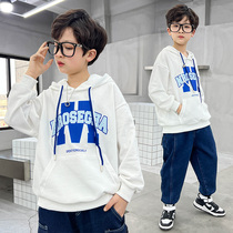 Balabala Line Boys necropolis Childrens 2022 new Lianhood blouses baby CUHK Scout wearing hat