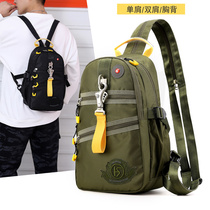 2023 new mens versatile casual outdoor Korean version trendy double shoulder bag travel backpack sport inclined satchel bag