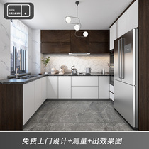 Ji Jian cabinet customization Modern simple piano white cabinet customization Kitchen kitchen cabinet assembly design environmental protection E0 level