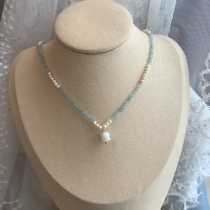 foryou customizes natural freshwater pearl ringlinglang necklace bracelet 3 5mm freshwater pearl 2 5mm blue phosphate