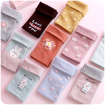 Half finger gloves female autumn winter in cute Han Edition students leak to write warm dew finger semi-cut knitting