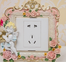 Switch Applique Wall Sticking Switch Protective Sheath Switch Sleeve Living-room O-style lamp socket Decorative Resin Brief modern