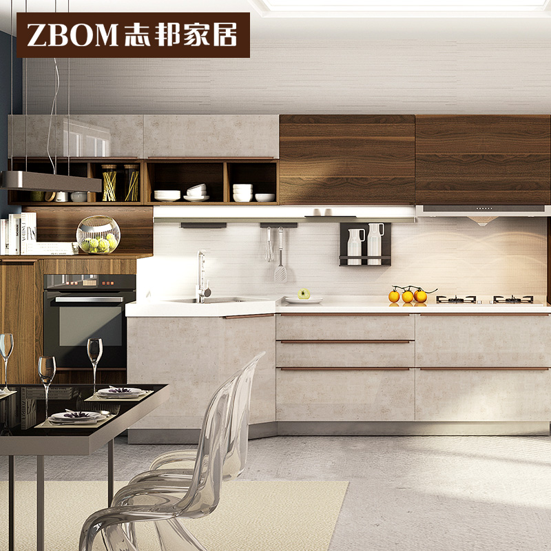 Zhibang kitchen cabinet cabinet cabinet customized whole kitchen UV paint 2019 Algin ZB