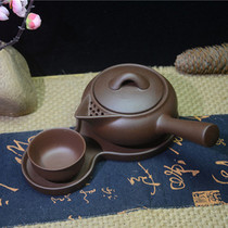 Hotel tableware Kung Fu soup pot health soup pot Yixing purple clay teapot gongfu Teapot side pot horizontal pot long handlebar