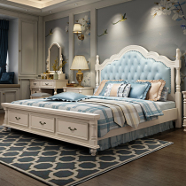 mei shi chuang wood bed 1 8 meters ou shi chuang double master bed white light luxury modern minimalist wedding bed furniture