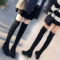 Over Kneecap Boots Woman 2021 Autumn Winter New Long Drum Boots Over Knee Boots Heightening Martin Boots Woman Shoes High Cylinder Boots