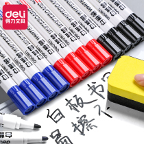 Dali whiteboard pen erasable ink black water-based teacher childrens drawing board color red blue black board pen Red Blue erasable large head effective marker pen office stationery wholesale