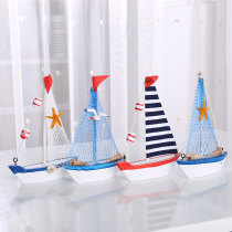 Ship Wood kindergarten handmade sailboat model small ornaments childrens room Toys Crafts photo props boat