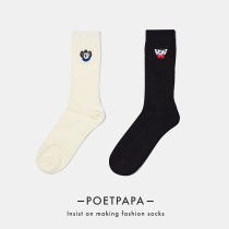ins embroidered little bear thin stockings children high cylinder socks spring summer ins trend day tie cute pile socks south korea