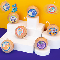 Yoyo cartoon animals children wooden fancy yo-yo kindergarten boys and girls puzzle Classic Nostalgia toy