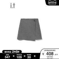 it B AB womens half-length skirt 2021 summer new product temperament fashionable trellis A- line dress 6155IG