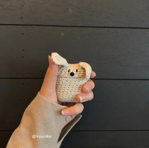 Korean airpods1 2 Wireless Bluetooth headset protective cover airpods pro cartoon knitted puppy 3 soft shell