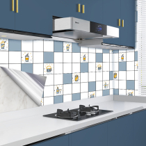 Kitchen wall anti-oil stickers thickened pvc fireproof high temperature resistant self-adhesive hearth wall surface with cabinet waterproof wall sticker