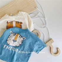 Summer boys short sleeve T-shirt men and women Baby children cotton top cartoon casual half sleeve baby Summer collar childrens clothing