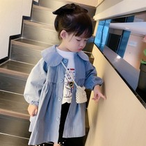 2021 spring autumn coat new small children Girl doll collar coat foreign air Korean thin casual windbreaker women