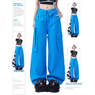 taobao agent Rayohopp worker trousers 2023 summer ins Hip -hop bag cover design sense versatile casual pants