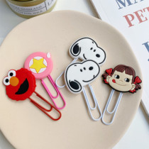 Korean cartoon cute silicone creative paper clip Handbook special girl heart student bookmarks memo clip clip