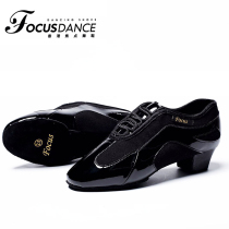  FocusDance Hong Kong focus dance shoes black Latin dance teacher shoes breathable soft thick bottom high and low help men and women