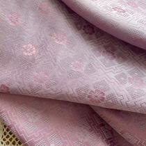 Flat cut Republic of China cheongsam fabric mulberry silk silk jacquard Chinese clothing fabric 26 m 114 wide diamond lattice small purple flower