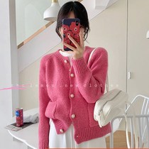 Korean version 2021 spring new fashion retro gentle style short sweater cardigan women lazy knitted coat women tide