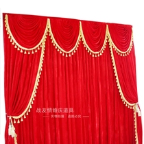 New wedding background gauze cloth mantle head gold velvet stage background gauze cloth mantle wedding decoration cloth mantle