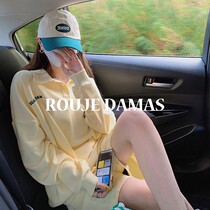France Rouje Damas Sportsweaters Suit Women 2022 Spring Autumn Season Casual Fashion Shorts Two Sets
