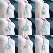 Natural ice seed Jade 18K gold inset mini pendant jade pendant safe buckle Buddha male leaves nothing